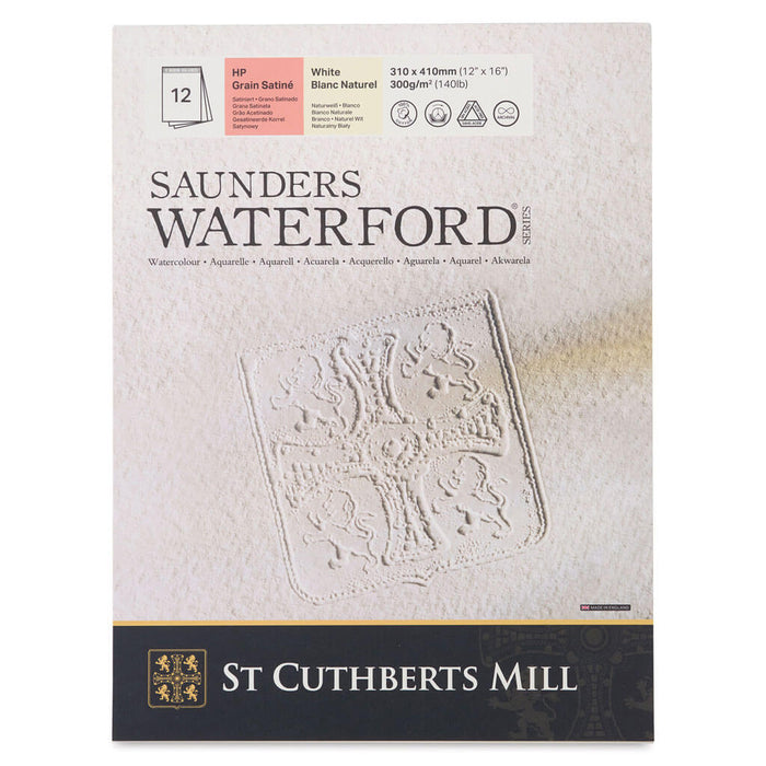 Saunders Waterford Watercolor Pads Hot Press 16in x 12in 12 Sheets