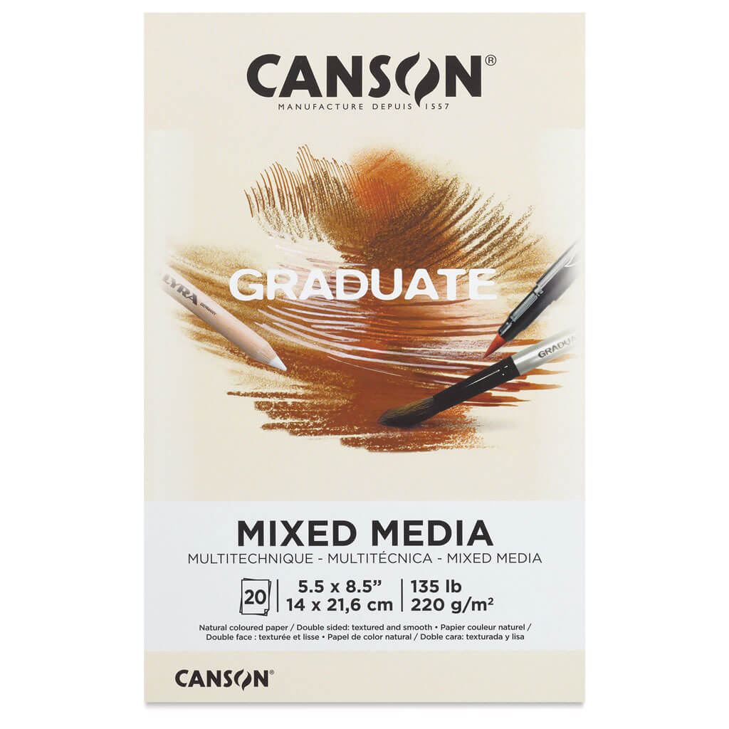 Canson Graduate Toned Mixed Media Pad Natural, 5-1/2&quot; x 8-1/2&quot;, 20 Sheets