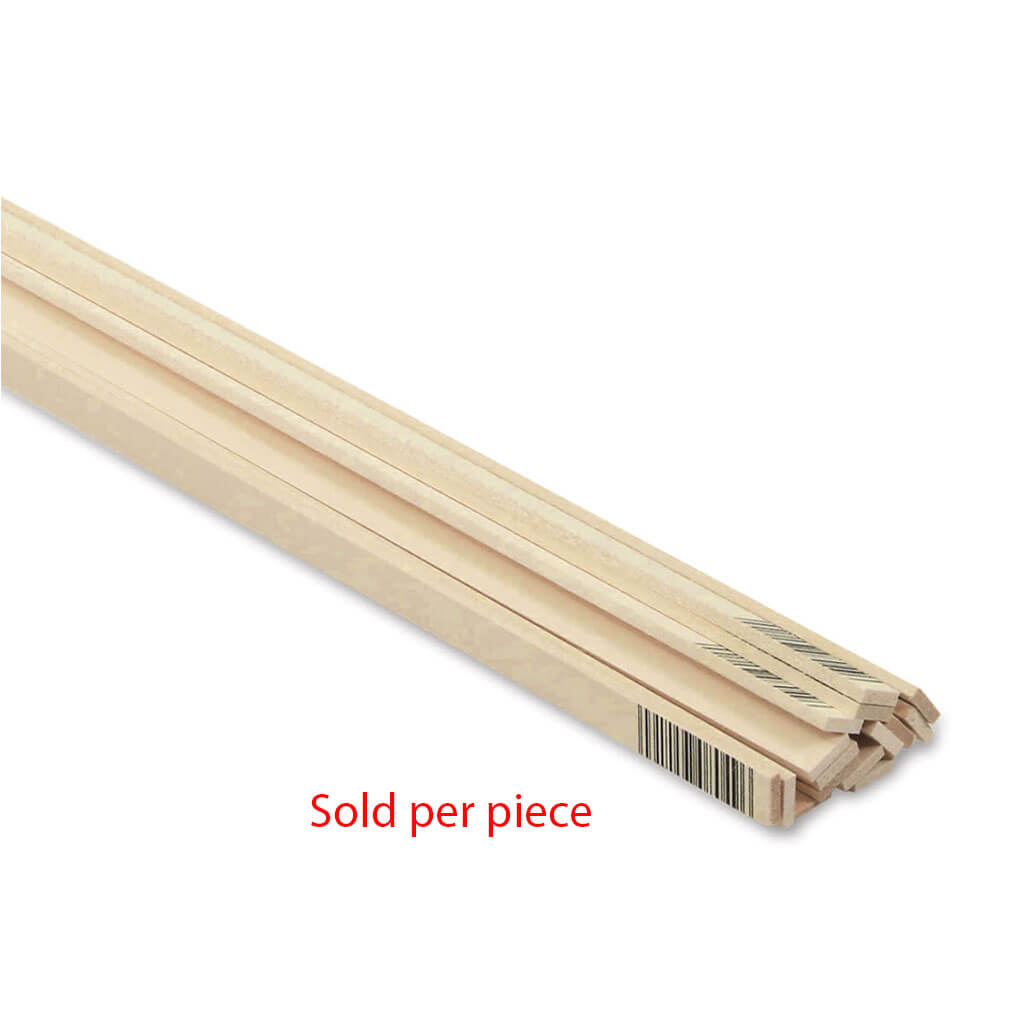 Midwest Products Genuine Basswood Strips 15 Pieces, 1/8" x 1/2" x 36"