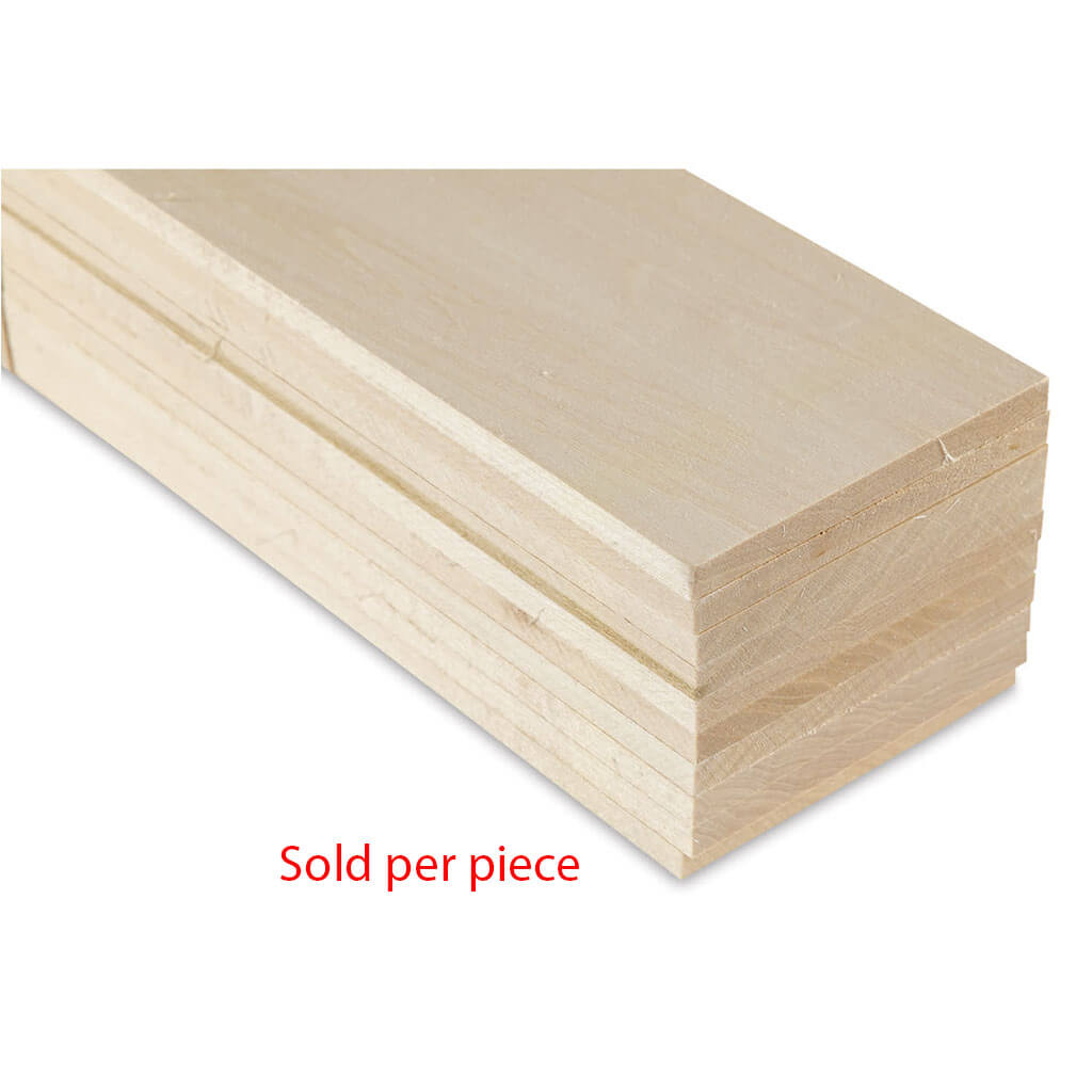 Midwest Products Genuine Basswood Sheet 10 Sheets, 1/4" x 3" x 36"