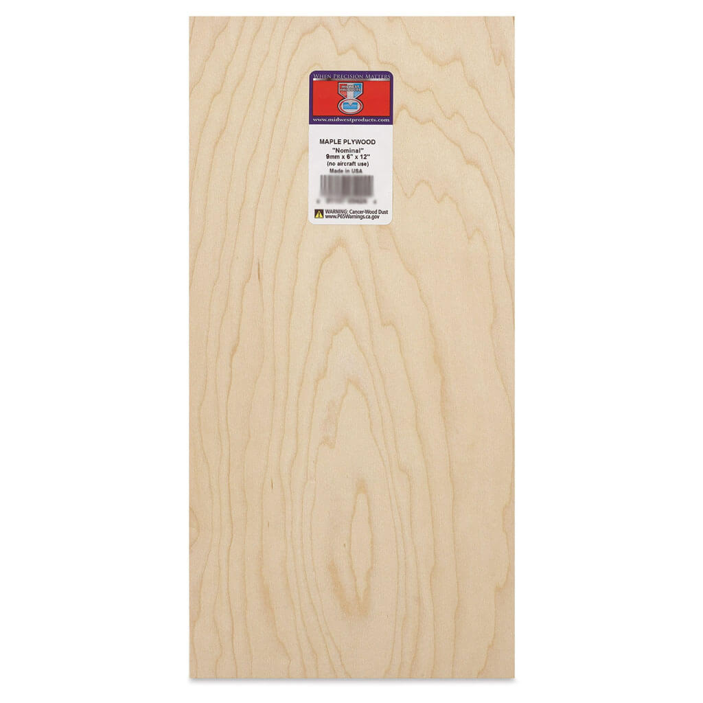 Midwest Products Maple Plywood 3/8" x 4" x 12"