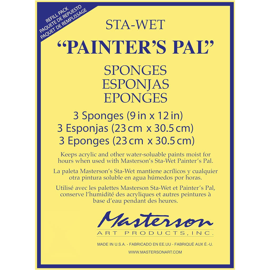 Sta-Wet Painter's Pal Sponge Refill Set of 3