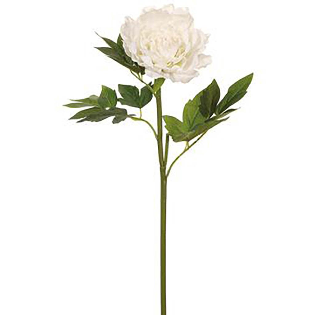 Peony Spray White, 23.5in