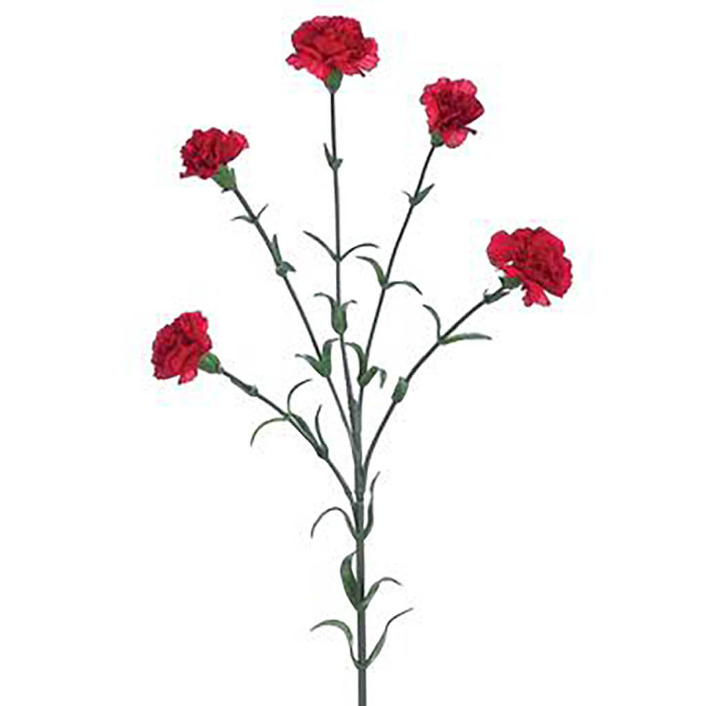 Mini Carnation Spray Crimson, 27.5in