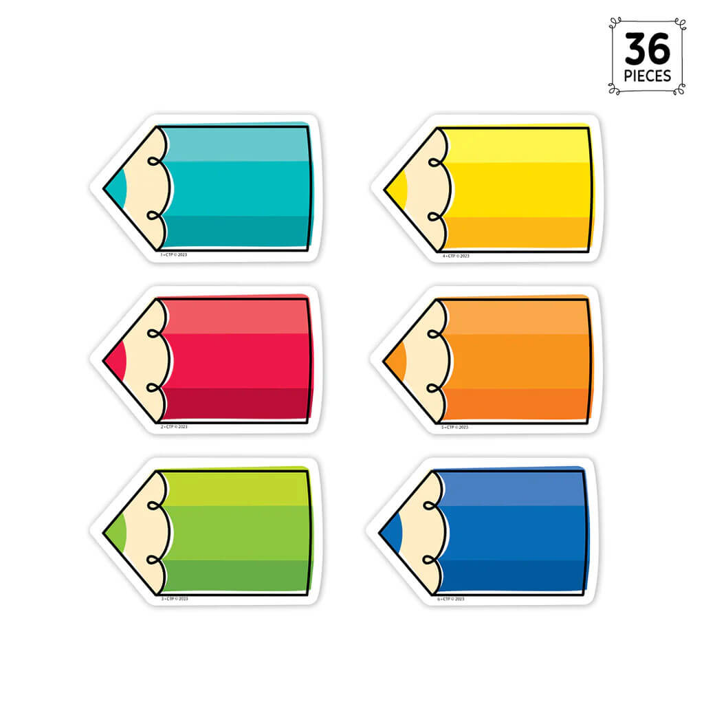 Core Decor Colorful Doodle Pencils 3in Designer Cut-Outs