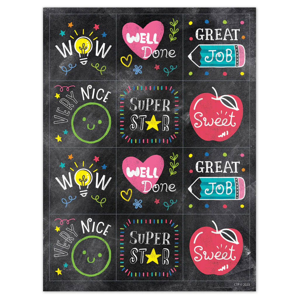 Chalk It Up! Colorful Chalk Reward Stickers