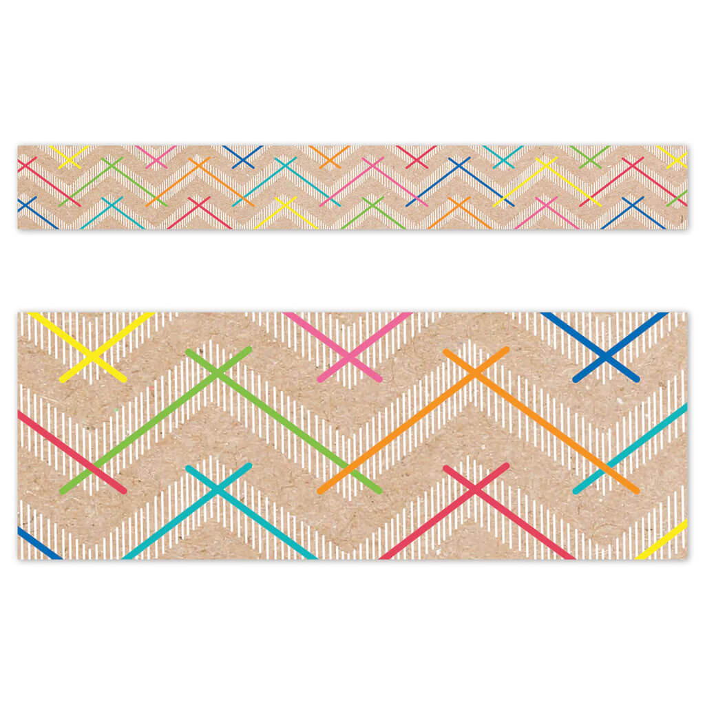 Krafty Pop Colorful Kraft Chevron EZ Border