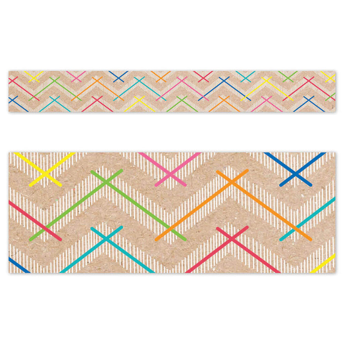 Krafty Pop Colorful Kraft Chevron EZ Border