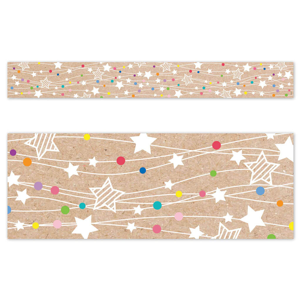 Krafty Pop Colorful Kraft Stars on Strings EZ Border