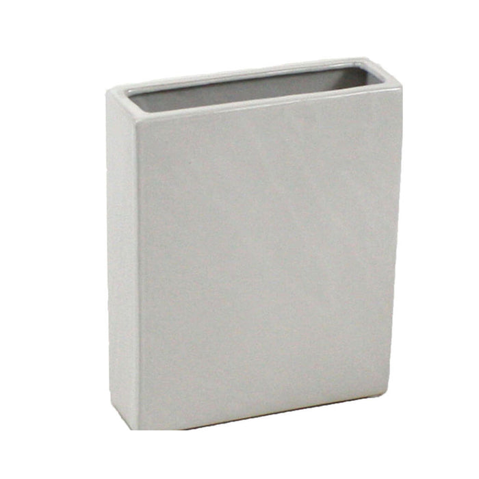 Large Geometric Pot Matte White 6.3in W x 6in H