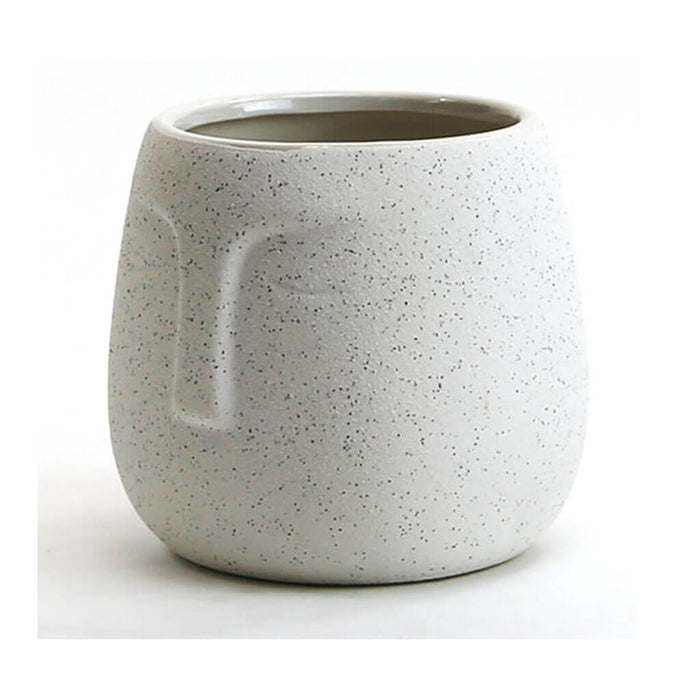 Medium White Ceramic Modern Pedestal Bowl 5.3" W X 5" H