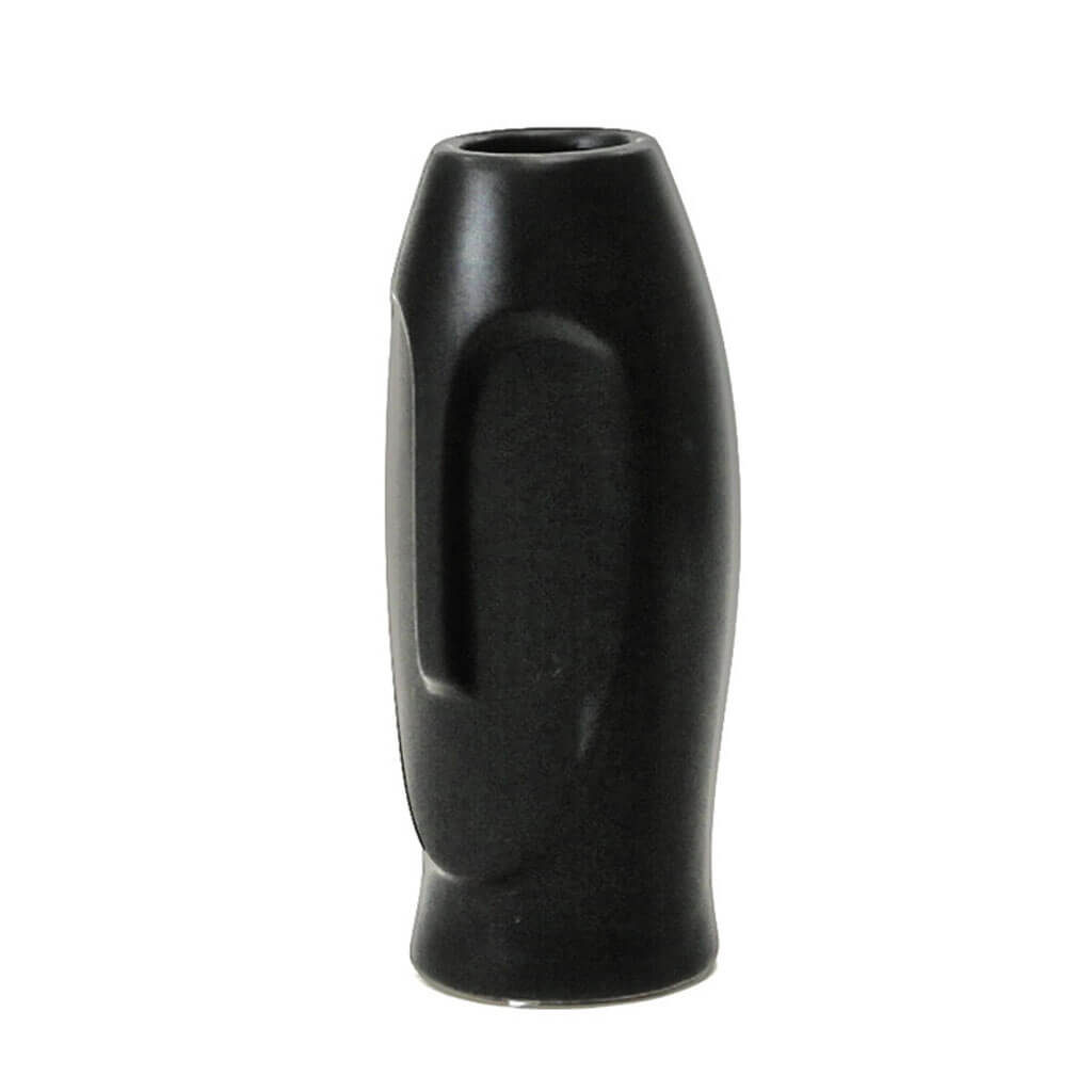 Medium Black Ceramic Modern Pedestal Bowl 5.3" W X 5" H