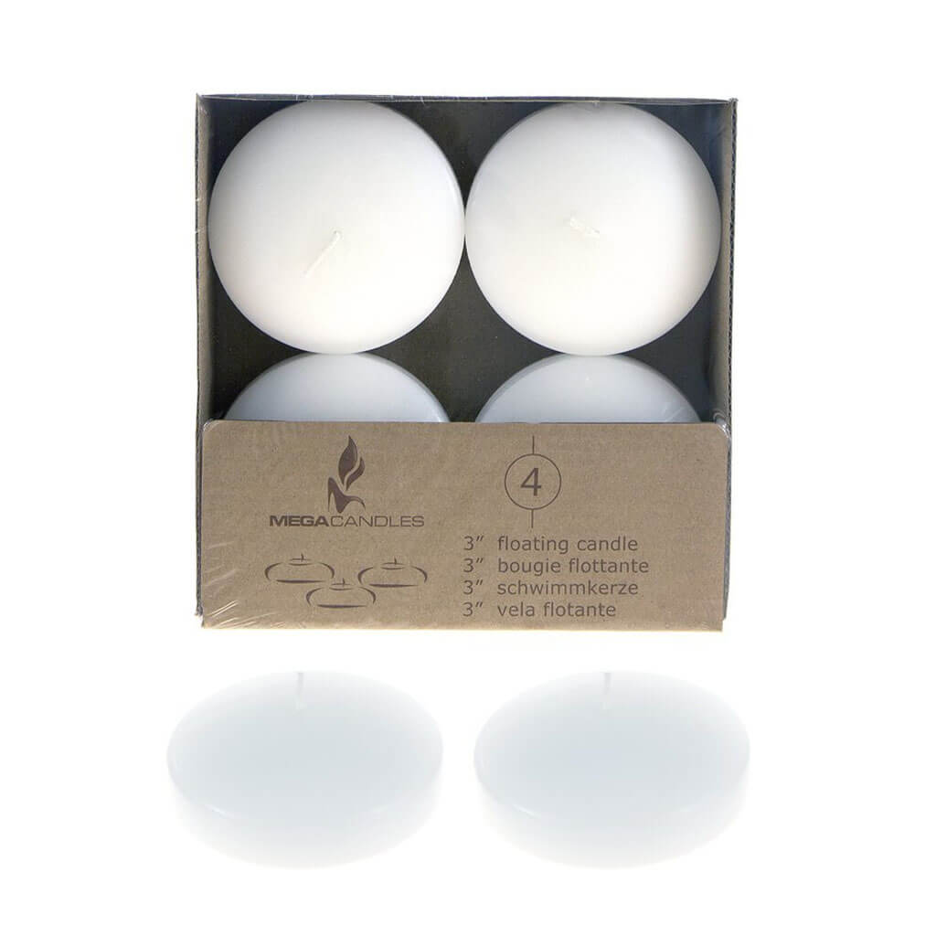 Floating Disc Candles Ivory 3in