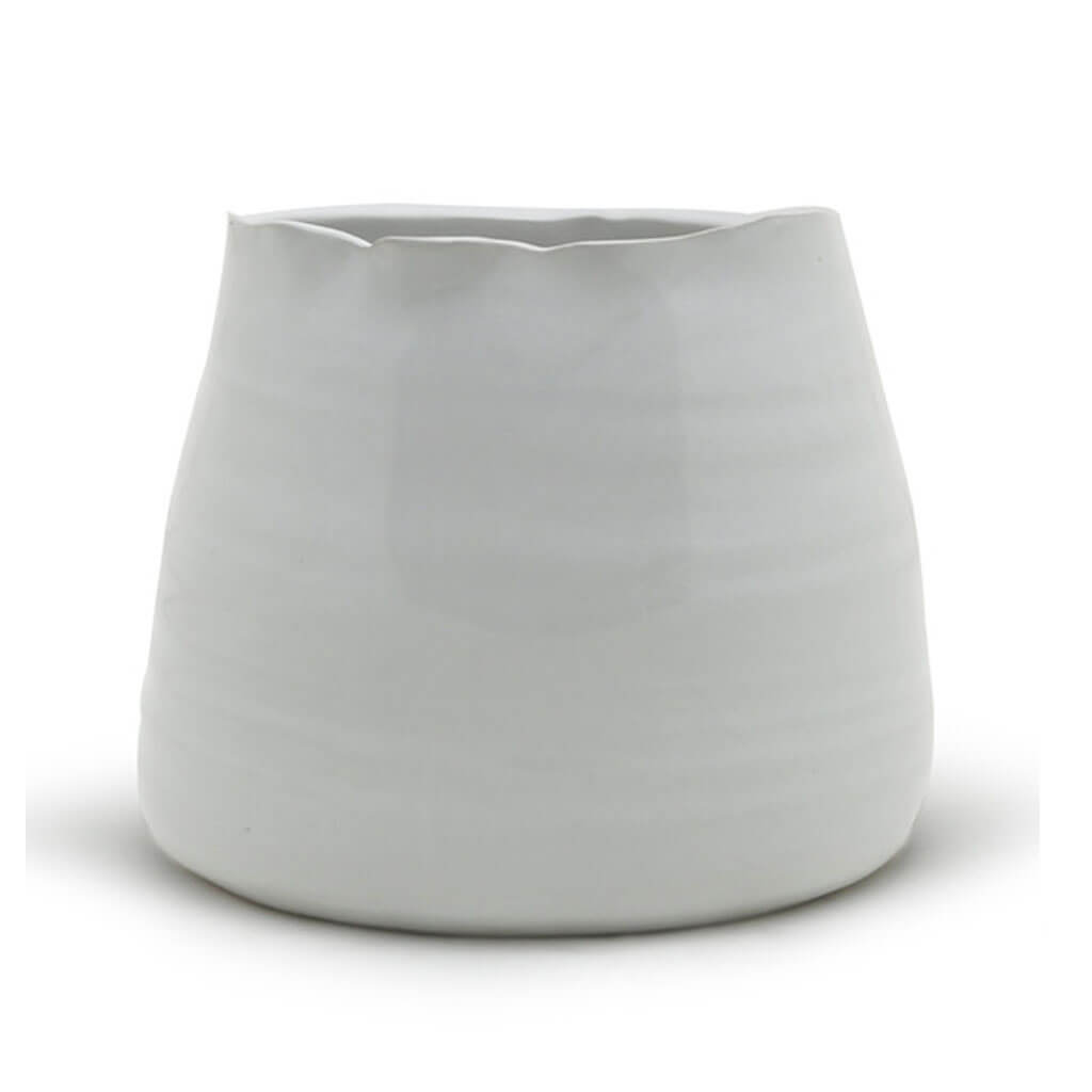 Large Black Ceramic Modern Pedestal Bowl 6" W X 5.8" H