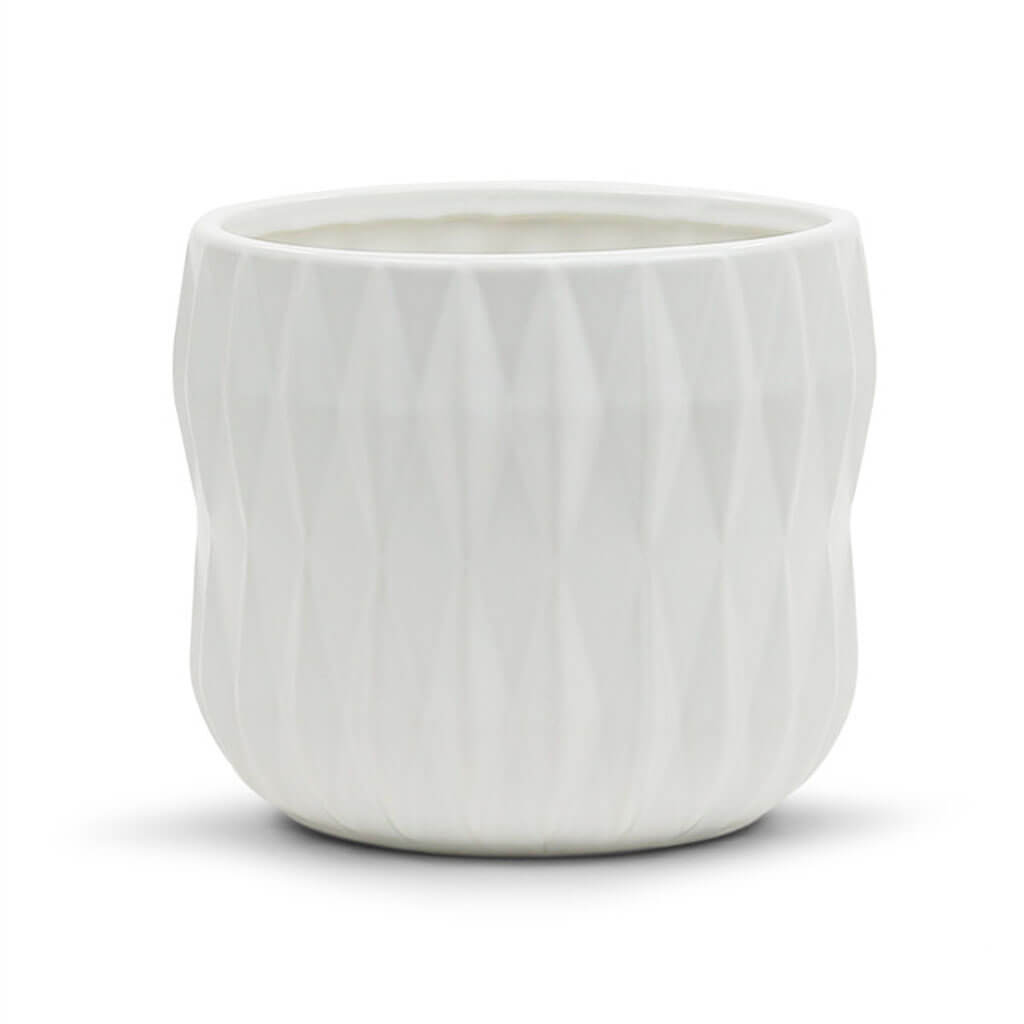 Large White Bowl Pot 5.7" H