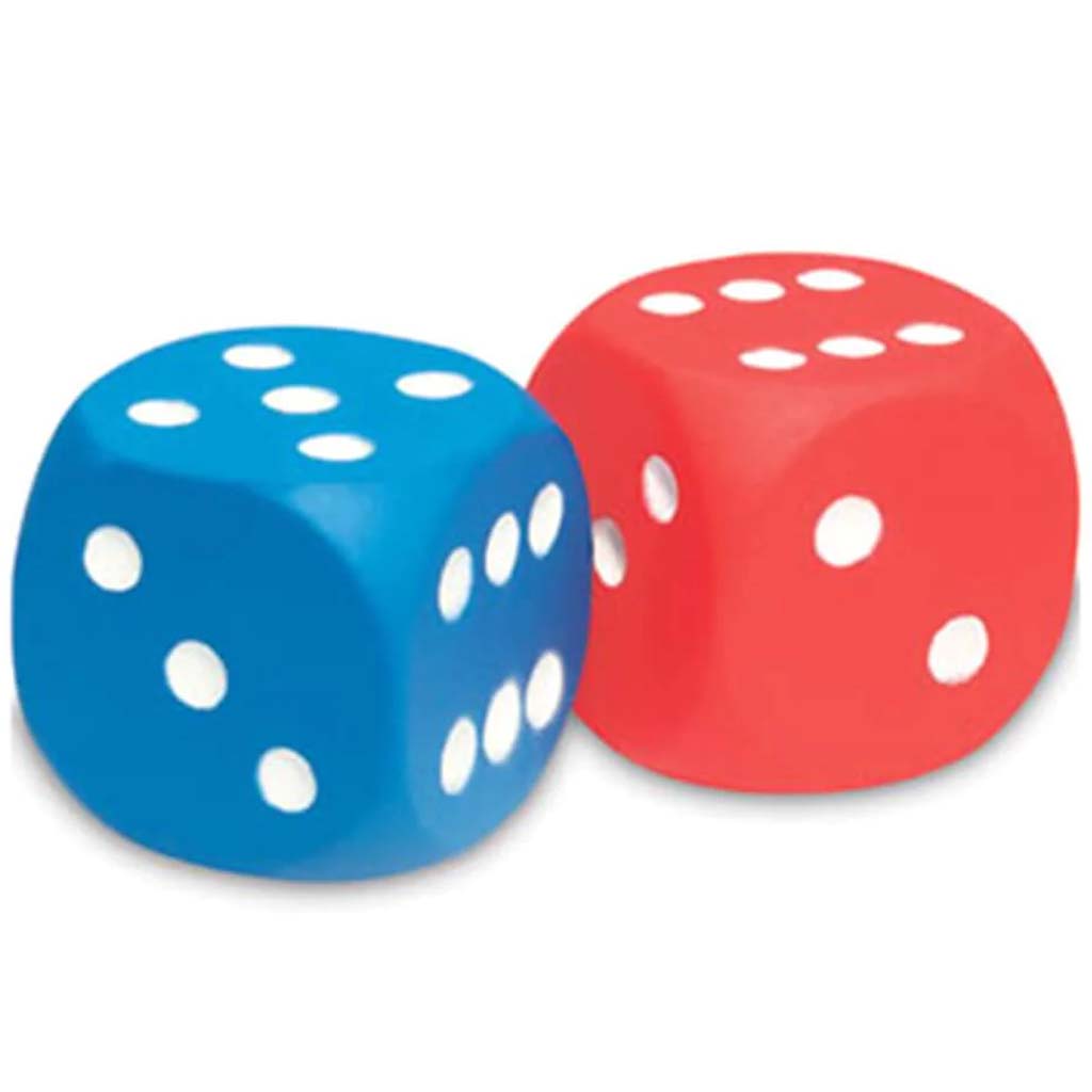 Dice 6 Sided Foam Dots 4cm Set 2 