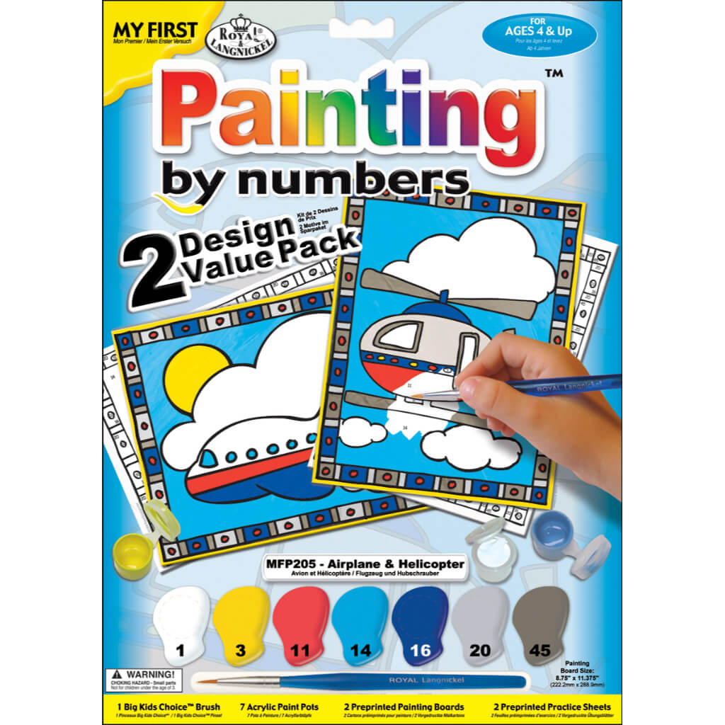Painting By Numbers Airplane and Helicopter