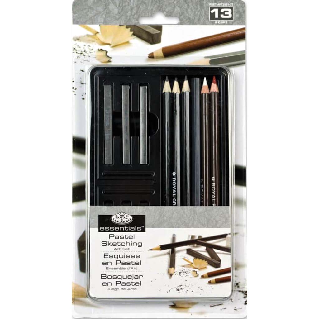 Pastel Sketching Tin Art Set 13pc 