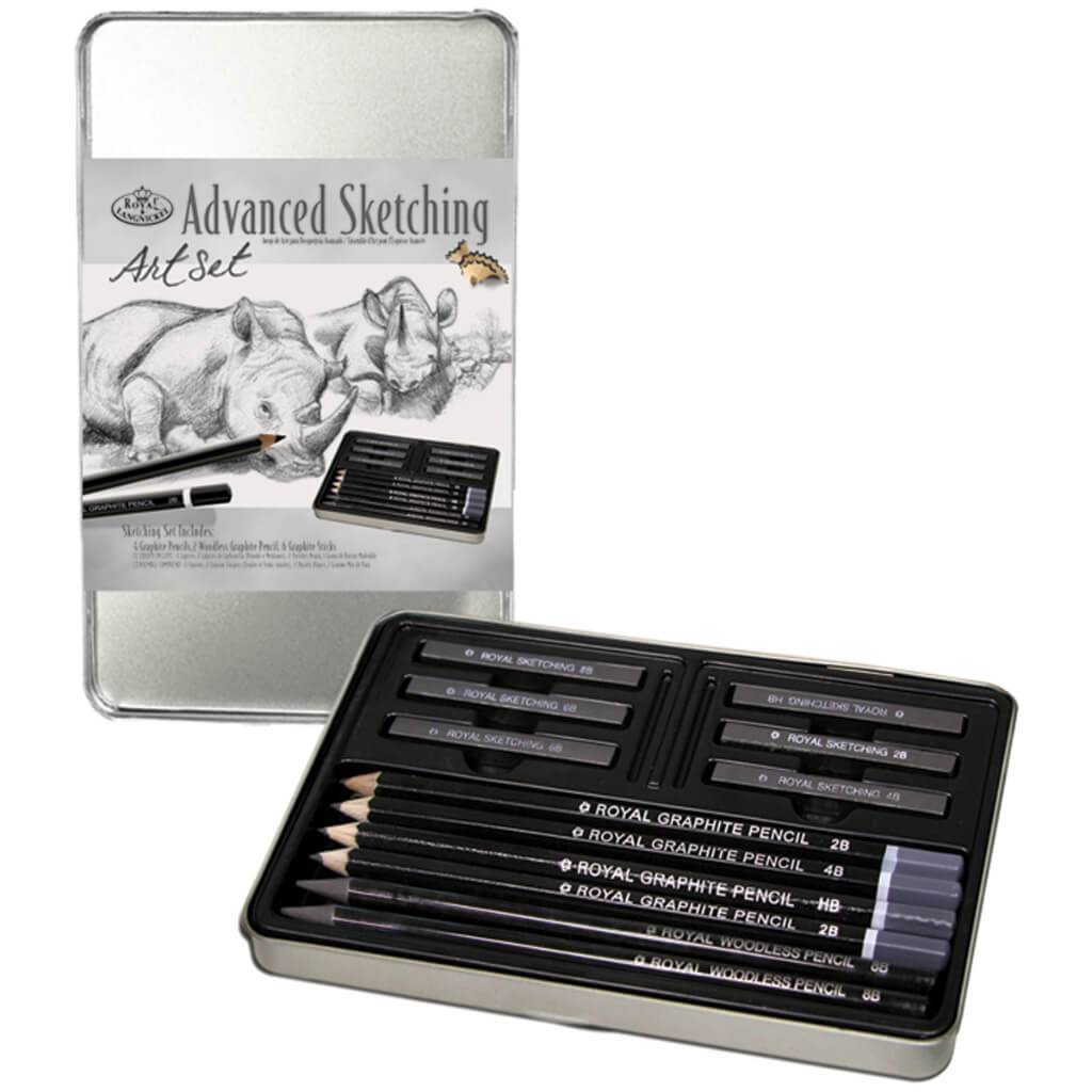 Graphite Sketching Tin Art Set 13pc 