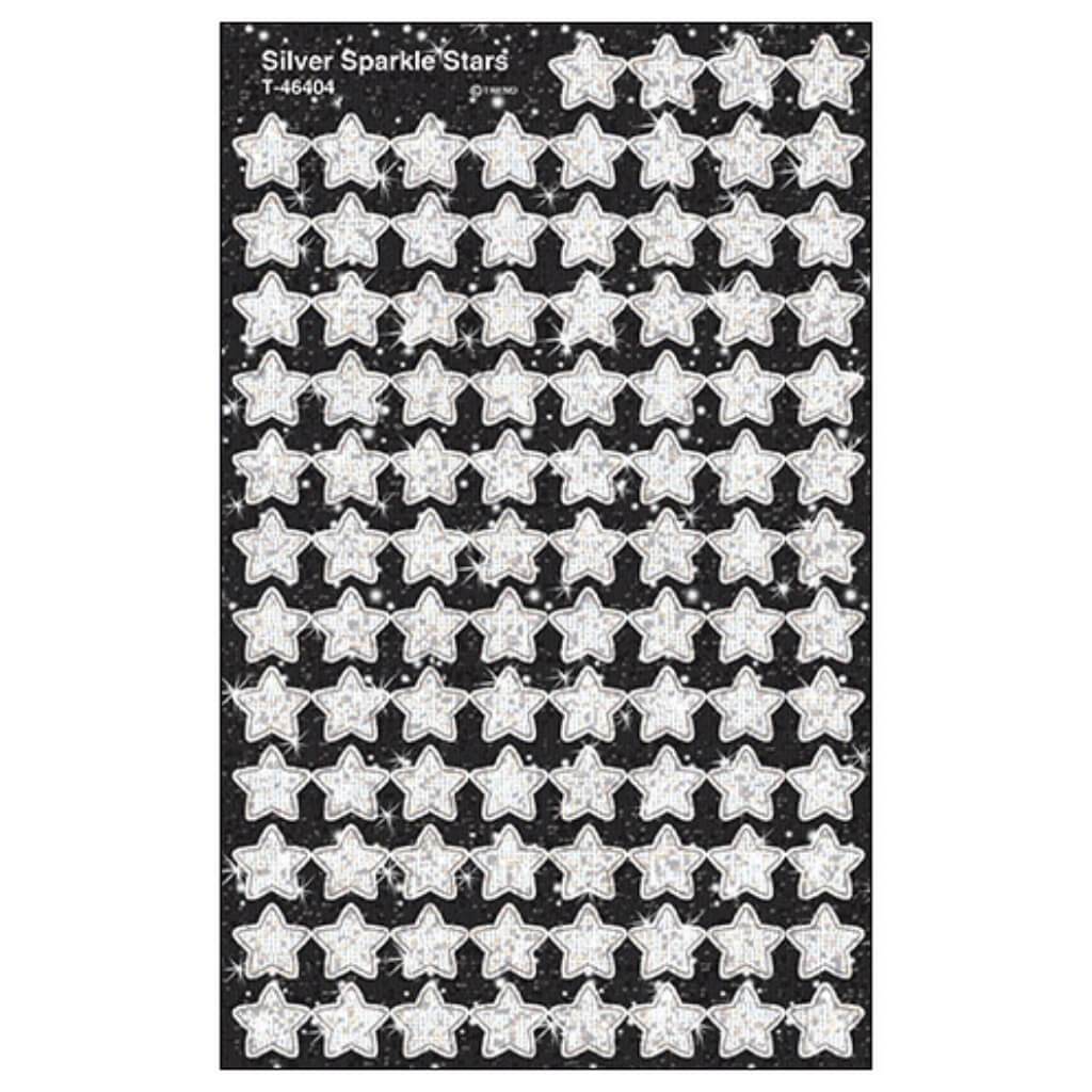 Sparkle Stars Stickers Silver 