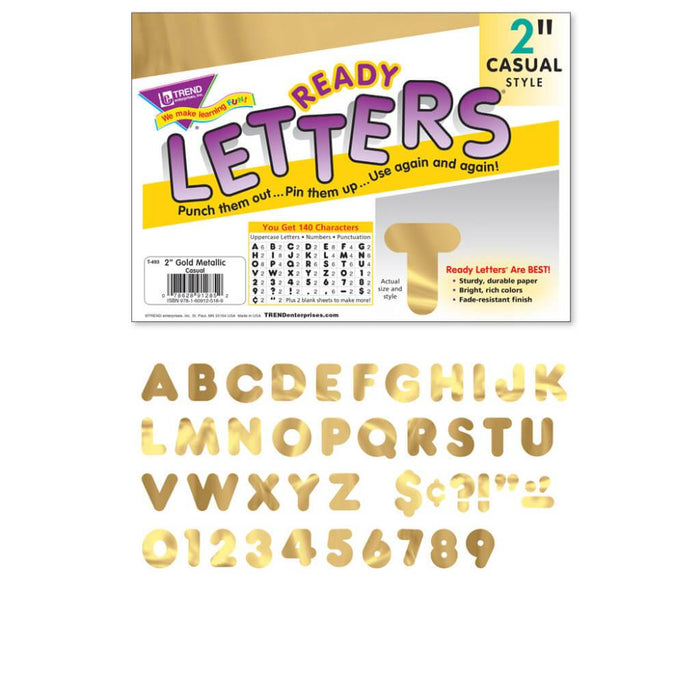 Ready Letters Casual Style Metallic Gold 2" 