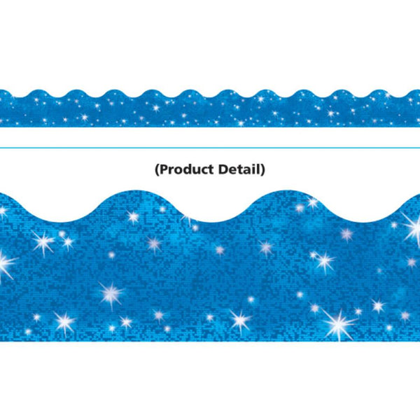 Stripe-tacular Cool Blue Terrific Trimmers With Sparkle Plus - Bulletin Board Borders