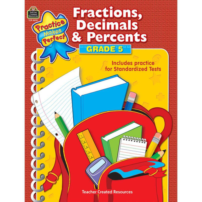 Fractions, Decimals & Percent Book Grade 5 