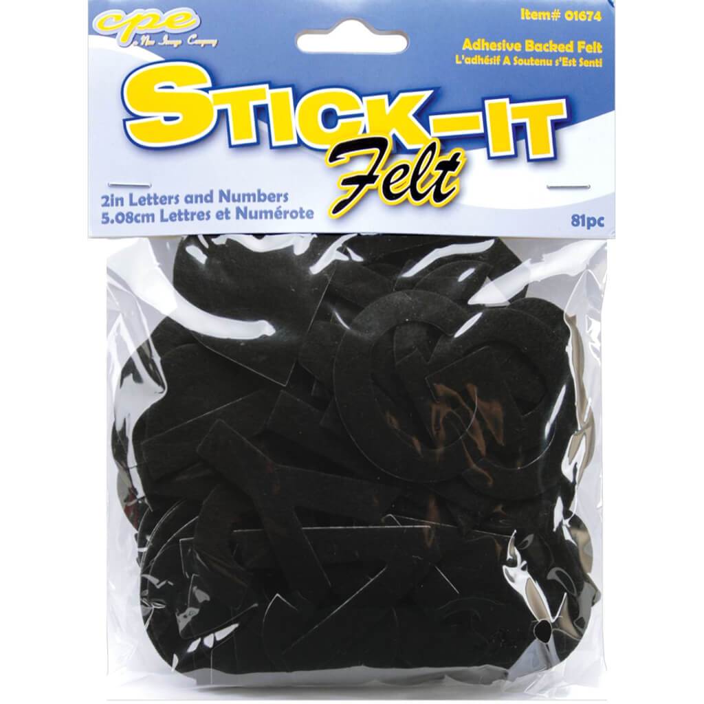 Stick-It Felt Letters 2in Black