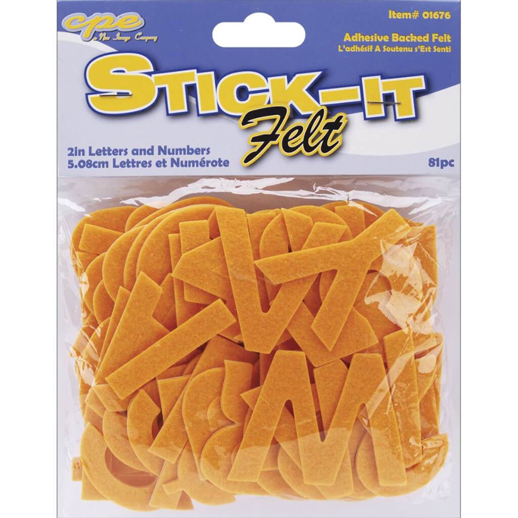 Stick-It Felt Letters 2in Gold