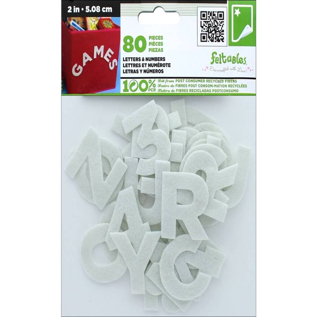 Stick-It Felt Letters 2in White