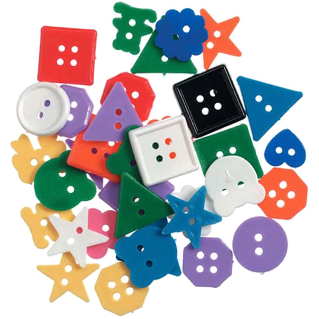 Plastic Buttons Bright Colored 6 oz Big Value 