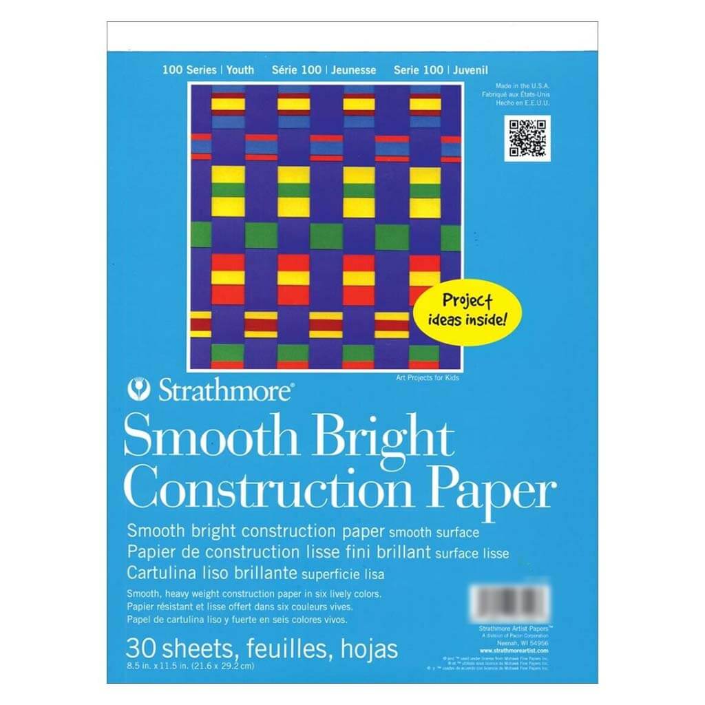 Kids Smooth Bright Construction Paper Pad 8-1/2in x 11in