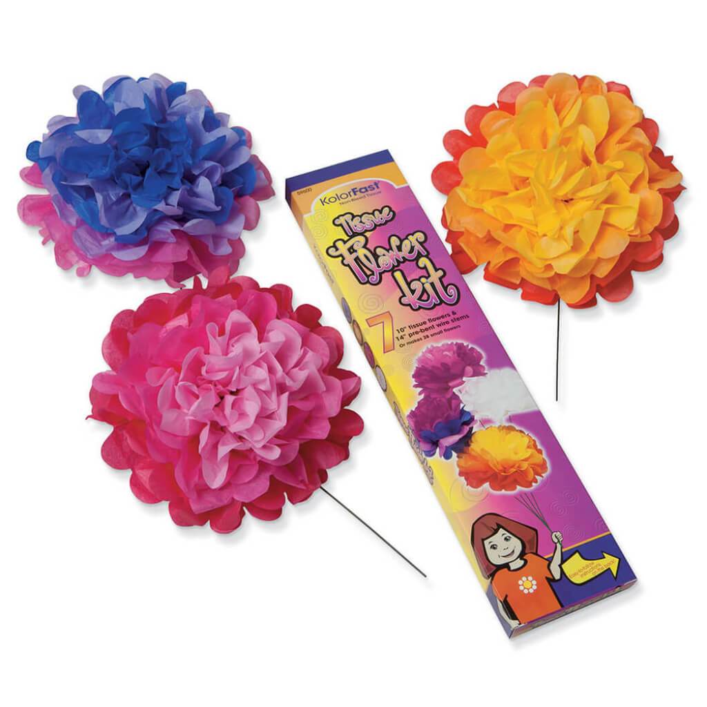 Tissue Flower Kit 10in Assorted Colors