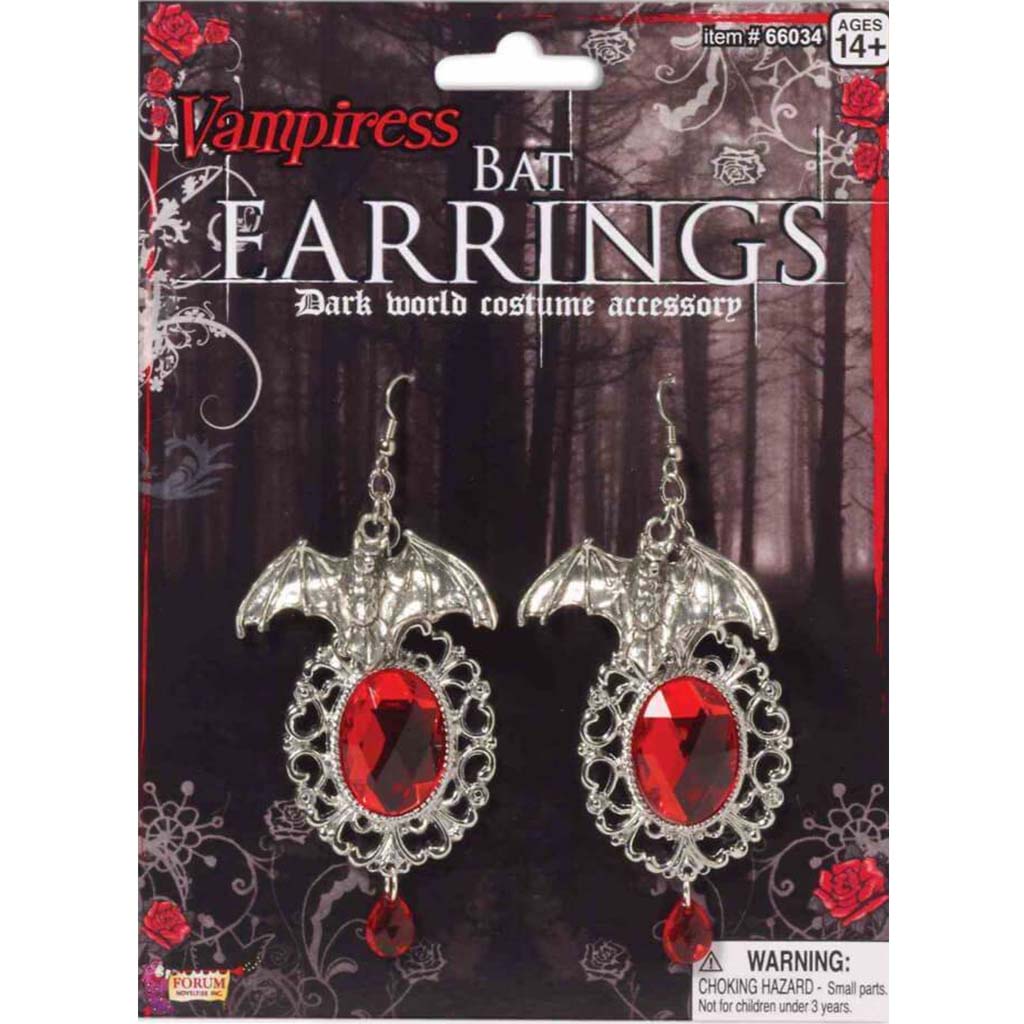 Vampiress Bat Earrings