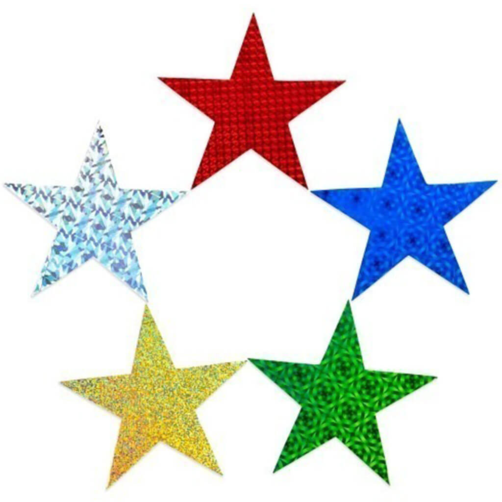 Holographic Stars 6in Assorted Colors