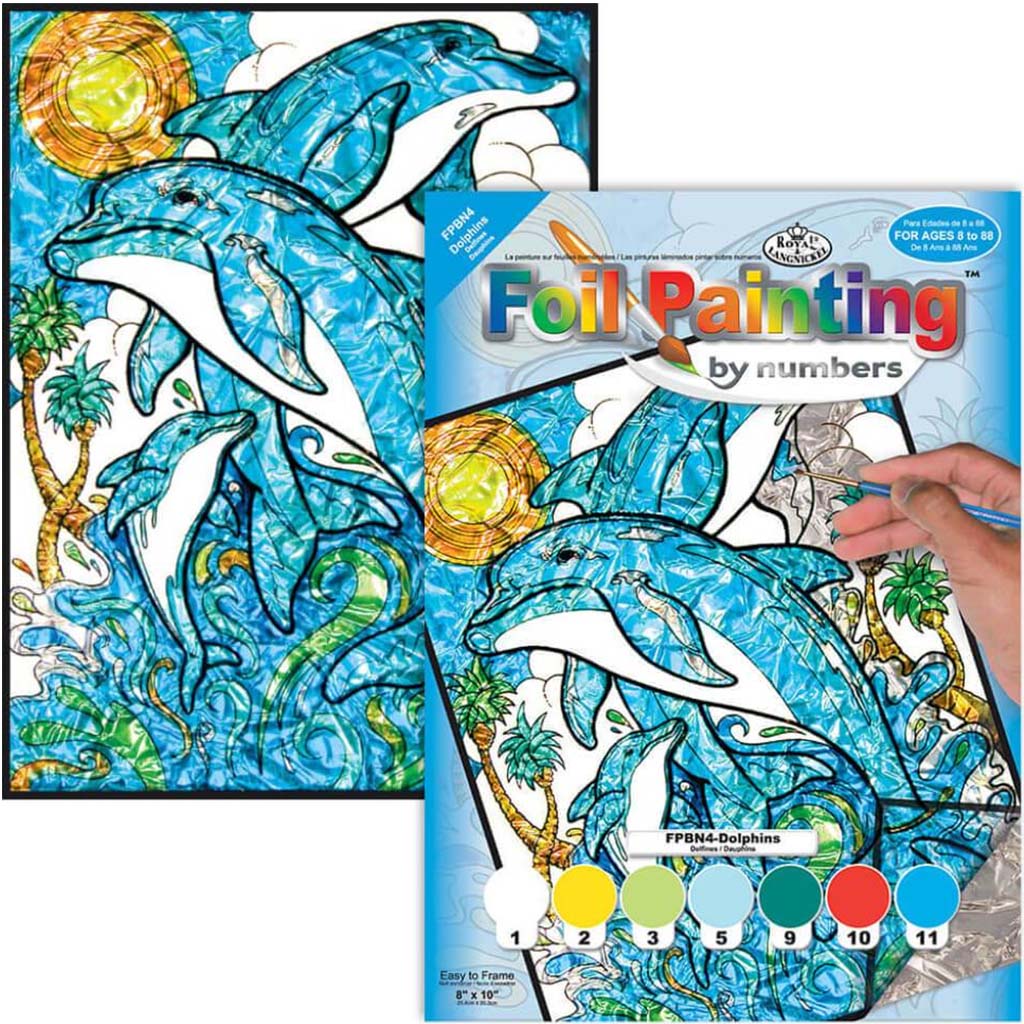 FOIL PAINTING BY NUMBERS DOLPHINS 