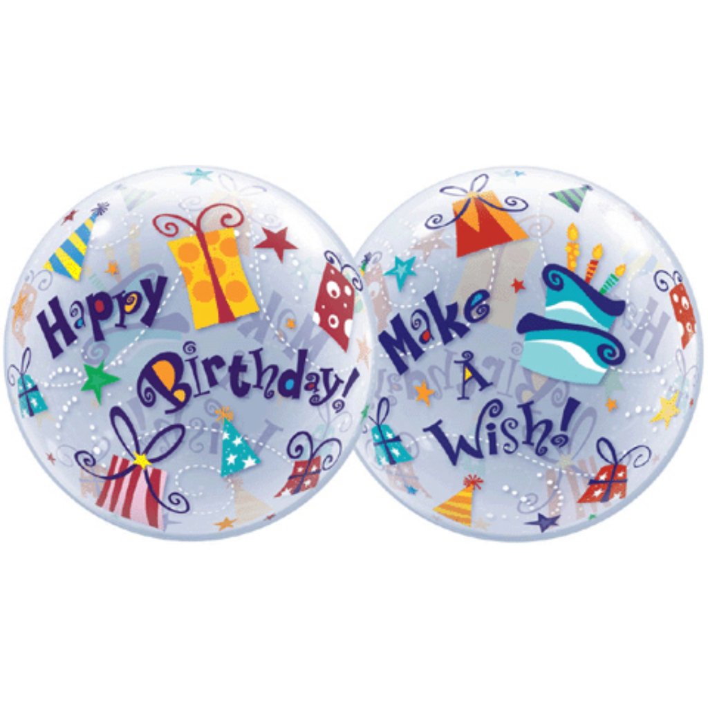 Bubble Balloon Happy Birthday Make A Wish 22in 