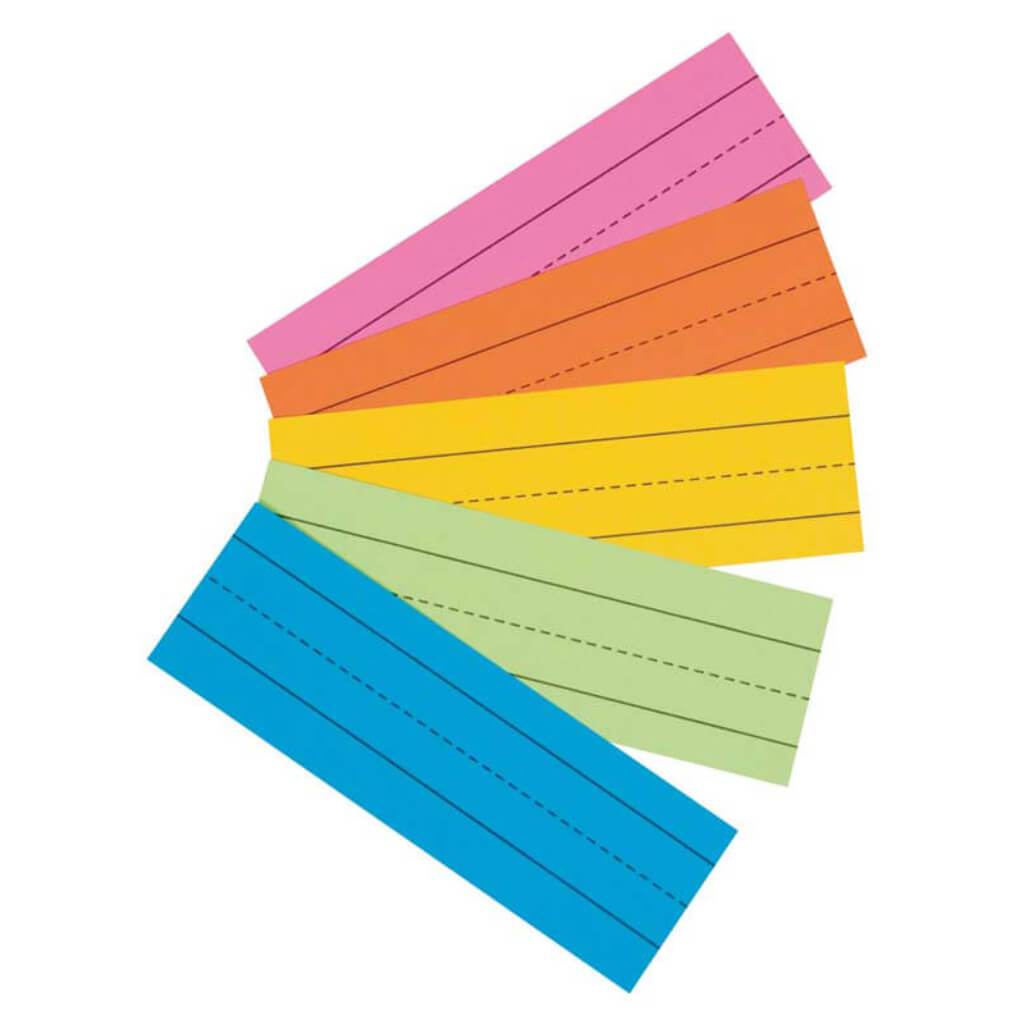 Flash Cards 3in x 9in Super Bright Assorted Colors