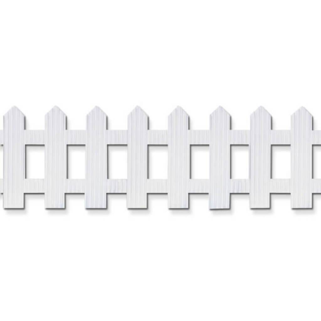 White Picket Fence Decorative Border 6in x 16ft