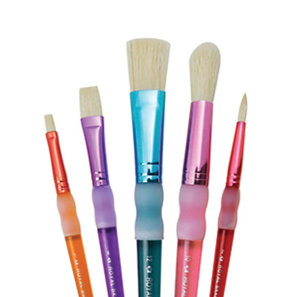 BRISTLE CHUBBY ROUND AND FLAT 5PC BRUSH SET 