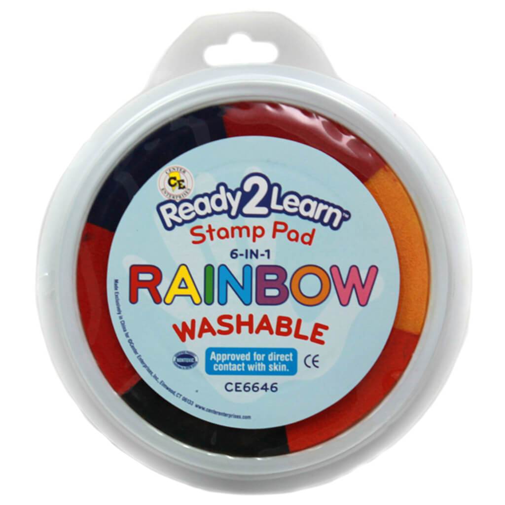 STAMP PAD WSHBLE RAINBOW 6 IN 1 