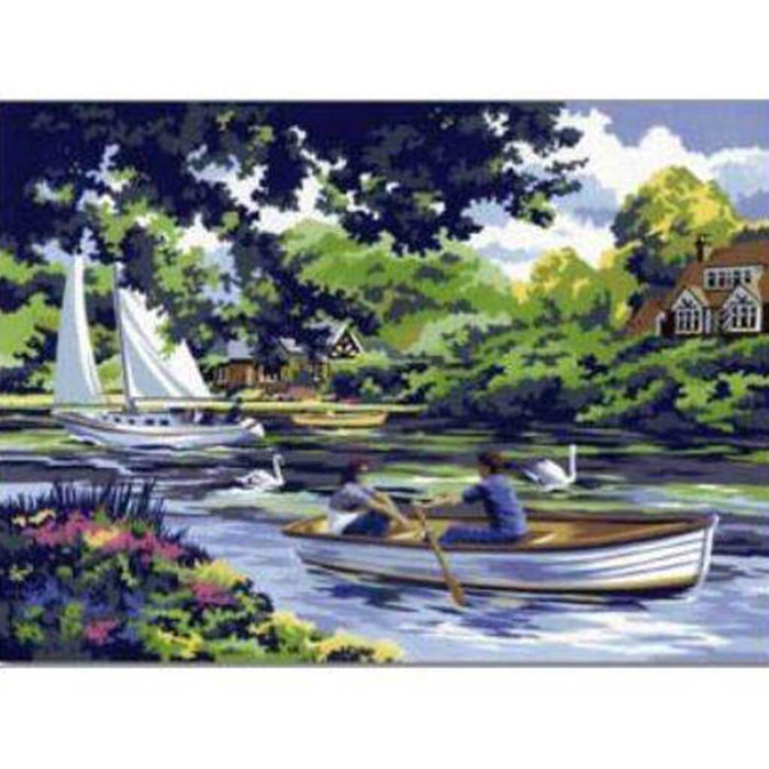 Painting by Numbers Large Boating on the River