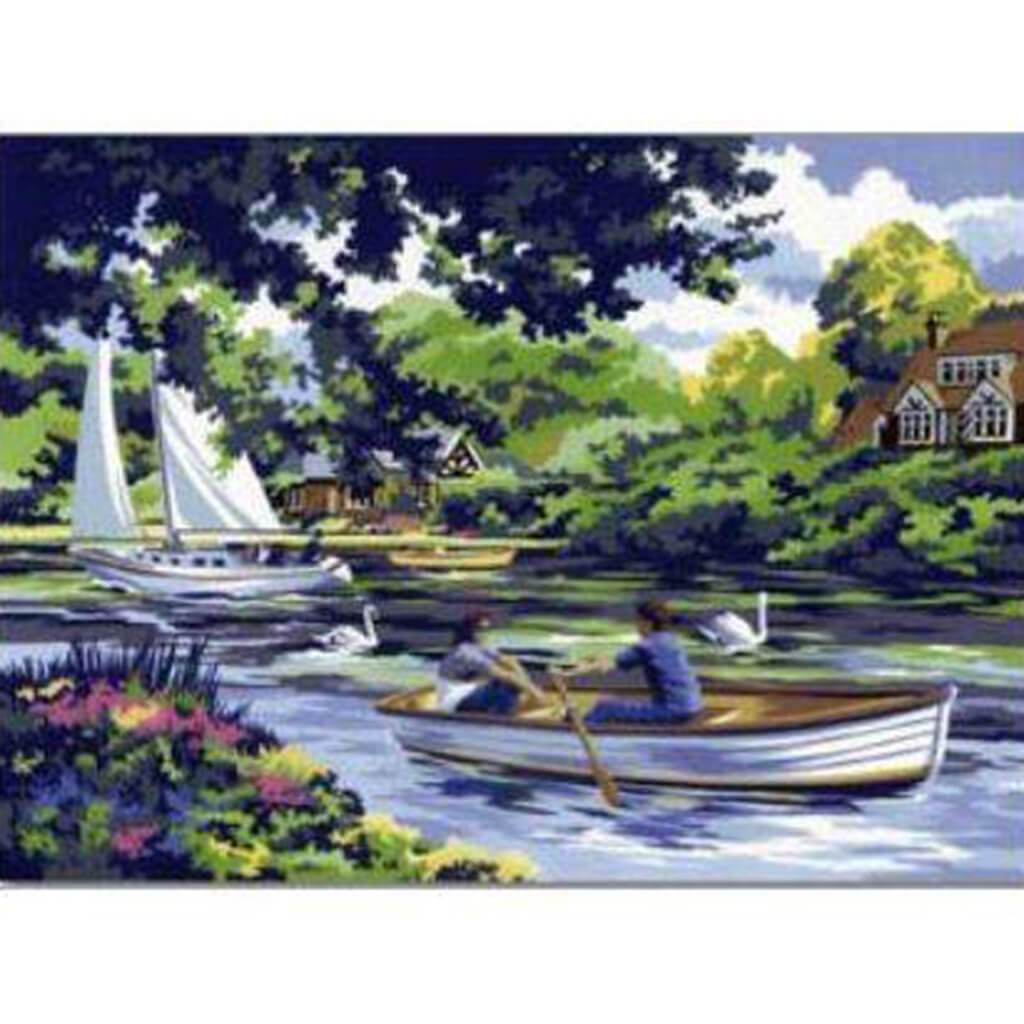 Painting by Numbers Large Boating on the River