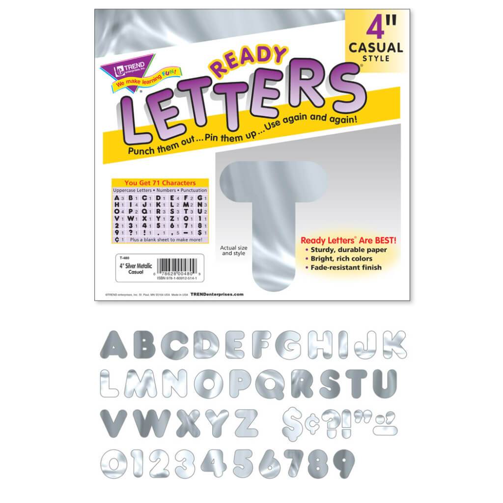 Metallic Ready Letters 4" Silver 
