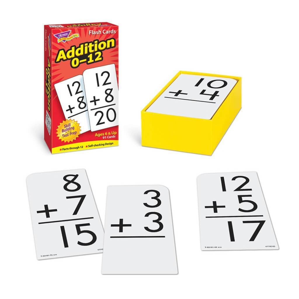 Addition 0-12 Flash Cards 