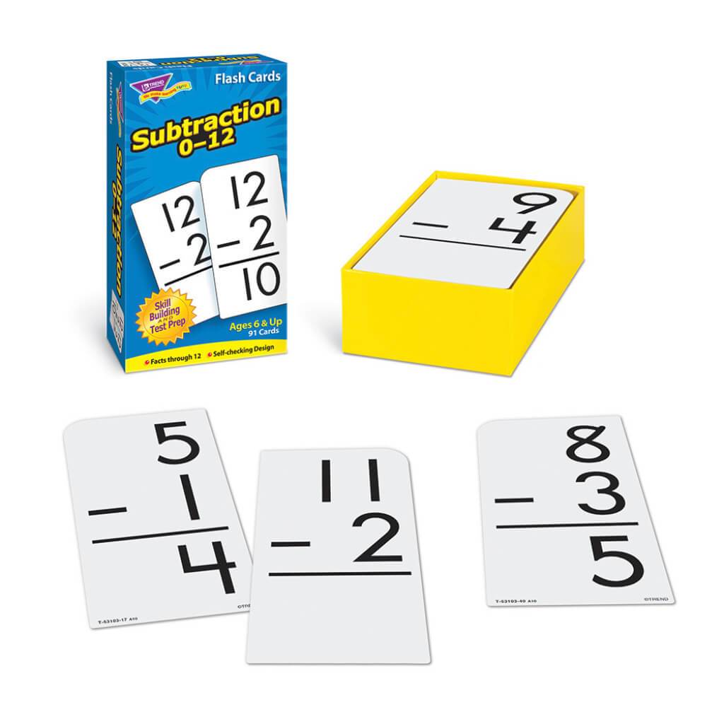 Subtraction 0-12 Flash Card 