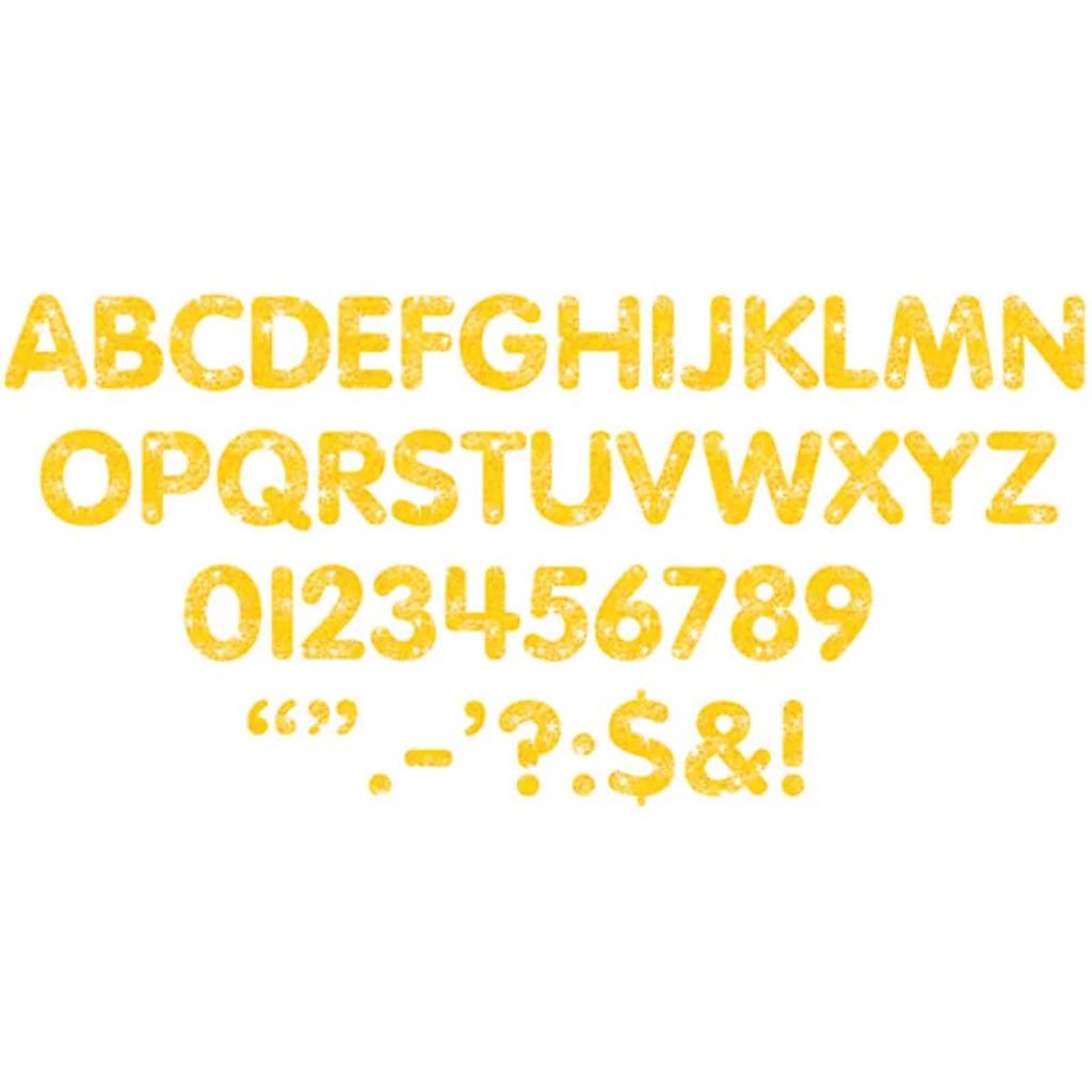 Stick On Letters Sparkle Classic Uppercase 1&quot; Yellow 