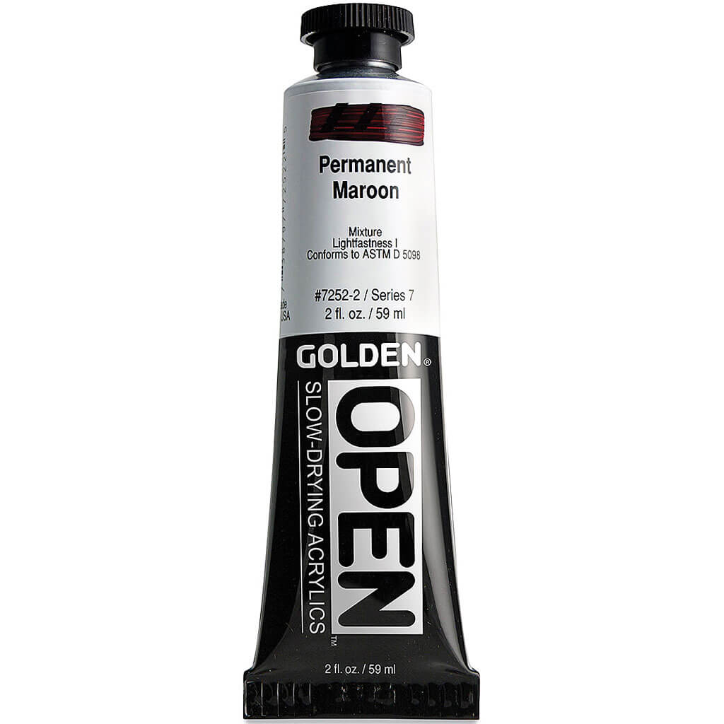 Golden Open Acrylics Permanent Maroon 2oz