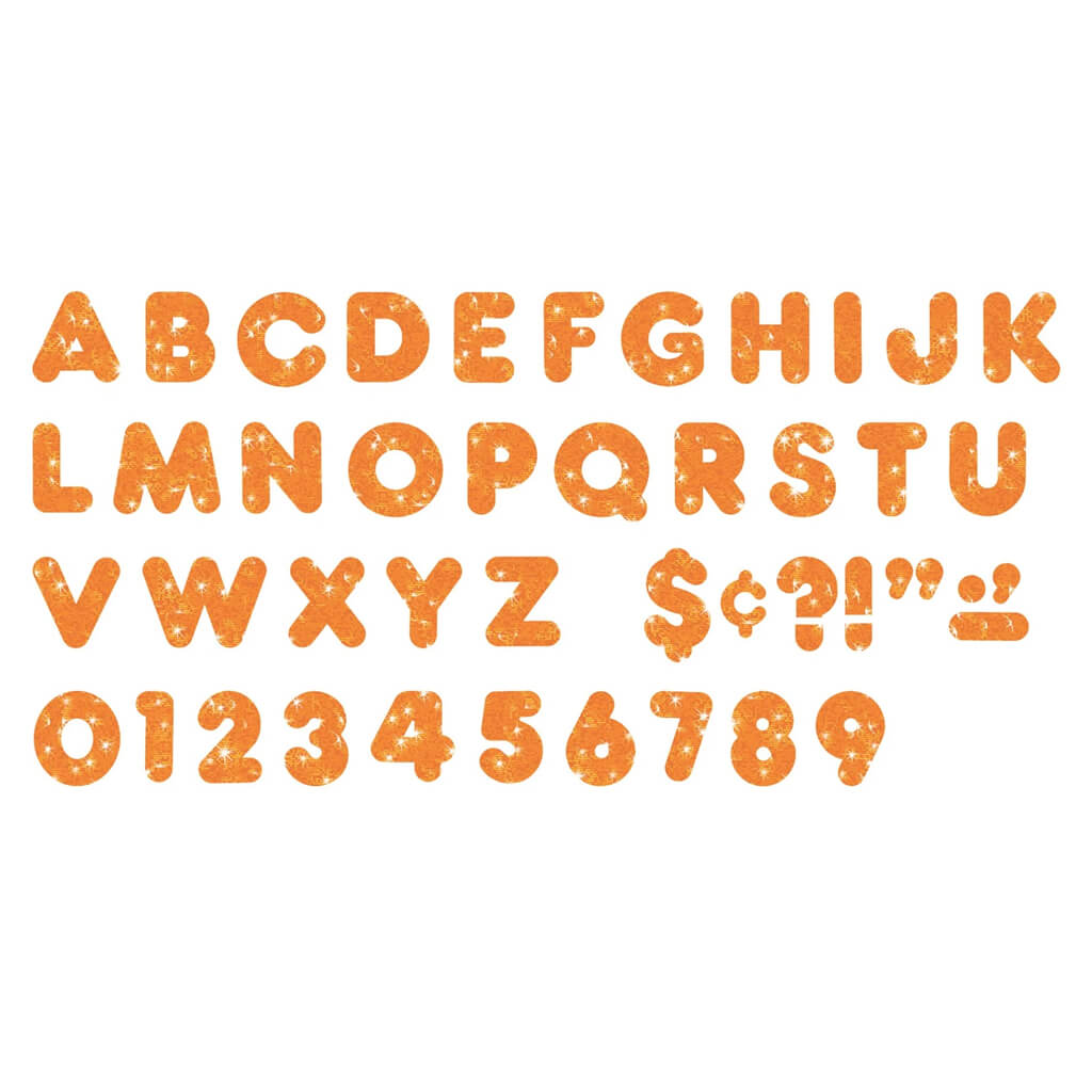 Orange Sparkle 2-Inch Casual Uppercase Ready Letters
