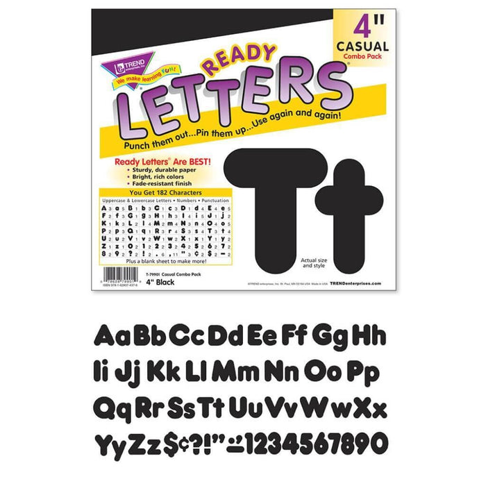 Casual Upper/Lowercase Combo Pack 4" Black 